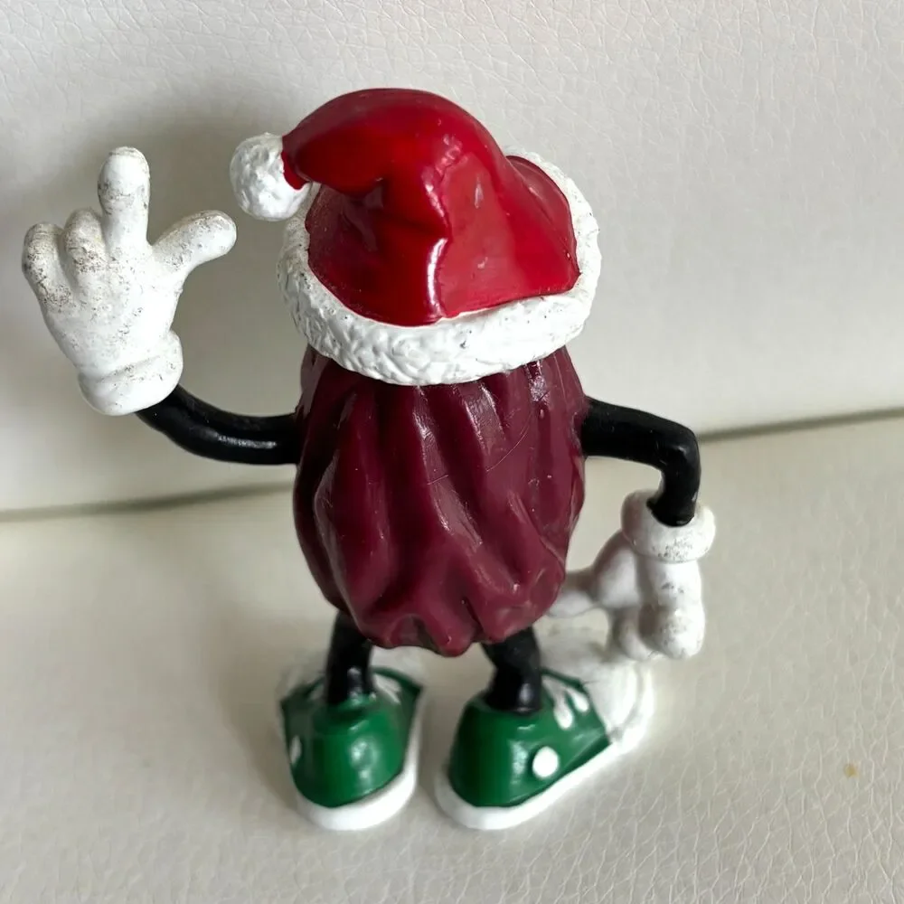 1988 California Raisins Christmas Santa Hat Figure PVC Applause Vintage Figurine
